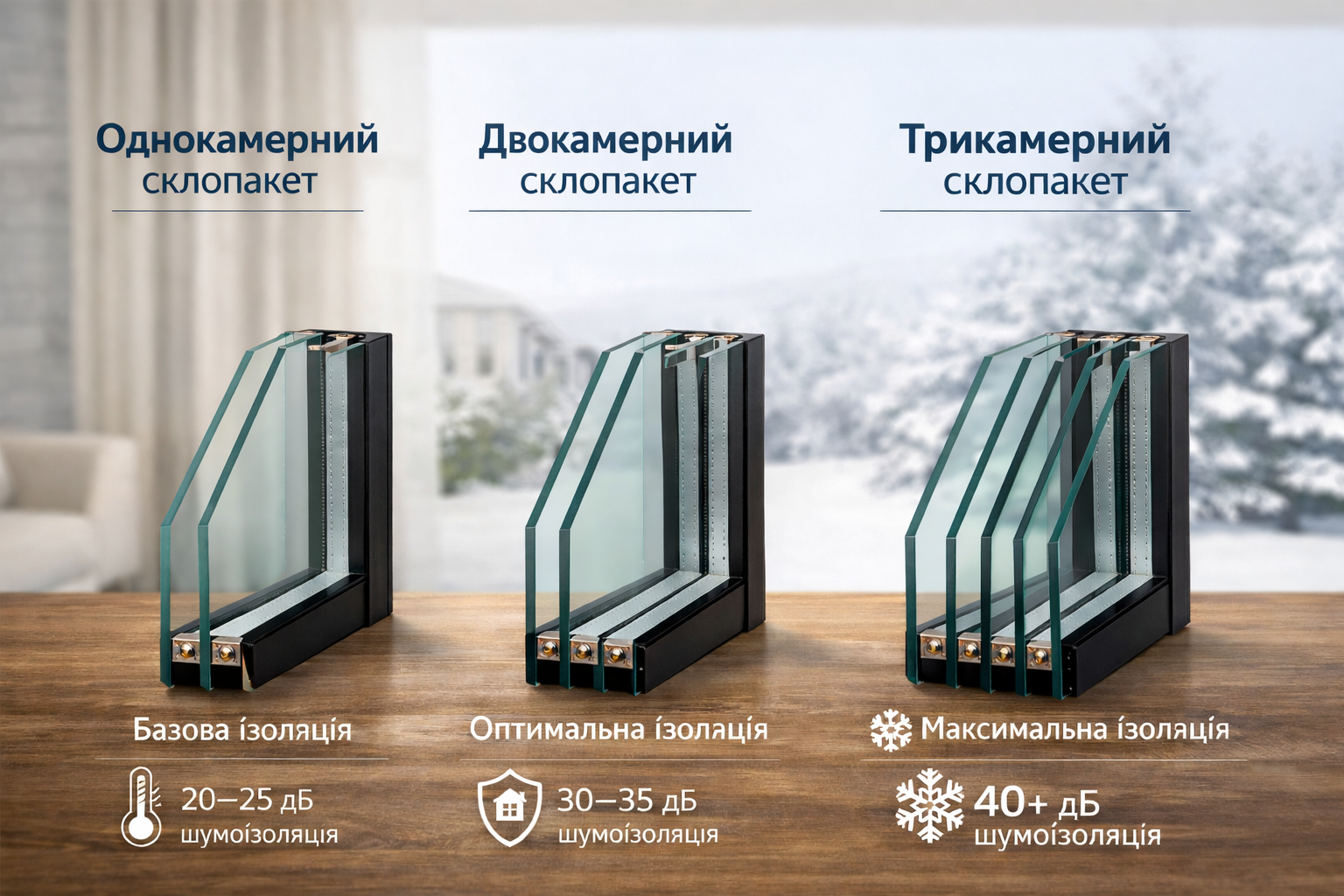 Різниця між однокамерними, двокамерними та трикамерними склопакетами Різниця між однокамерними, двокамерними та трикамерними склопакетами, фото 1